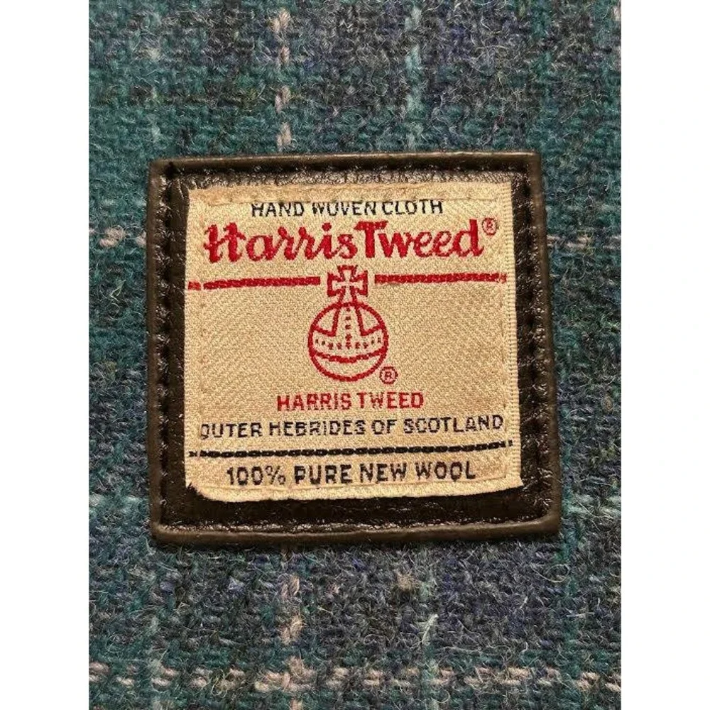 Glen Appin Harris Tweed Teal Blue Plaid Wool Satchel Crossbody Bag Handbag